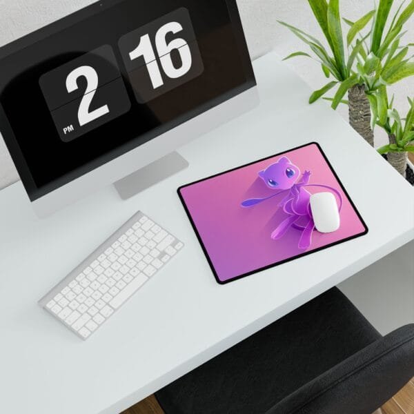Mew-Inspired Desk Mat | Pink Gaming Mouse Pad | Pokemon Theme Desk Pad | Large Anime Desk Mat | Smooth Non-Slip Mouse Pad - Image 3
