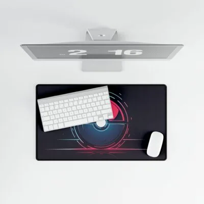 Poké Ball Desk Mat | Gaming Mouse Pad | Pokemon Theme Desk Pad | Large Anime Desk Mat | Red and White Office Decor