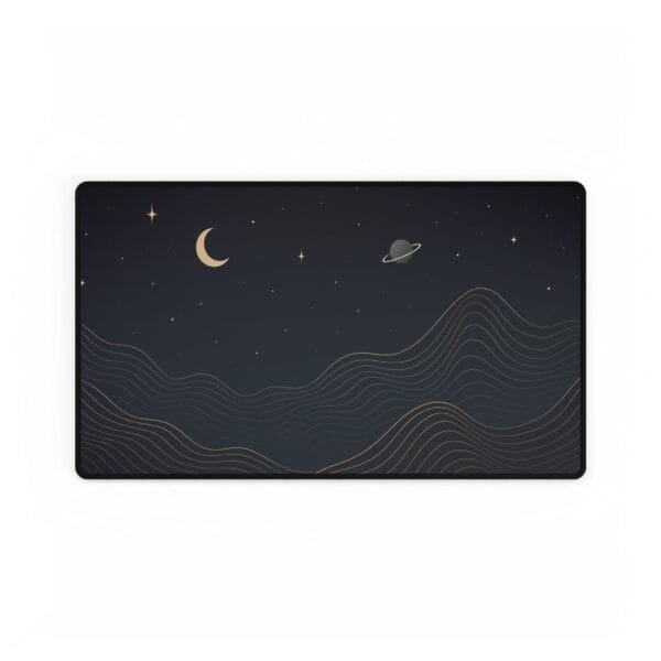 Celestial Desk Mat | Galaxy Night Sky Mouse Pad | Large Desk Pad with Stars and Moon | Cosmic Office Decor | Topographic Gaming Mat - Image 9