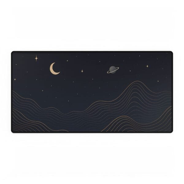 Celestial Desk Mat | Galaxy Night Sky Mouse Pad | Large Desk Pad with Stars and Moon | Cosmic Office Decor | Topographic Gaming Mat