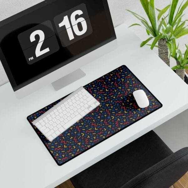 Colourful Retro 80s Style Desk Mat | Large Mouse Pad for Office & Gaming | Fun Geometric Pattern Desk Accessory - Image 11