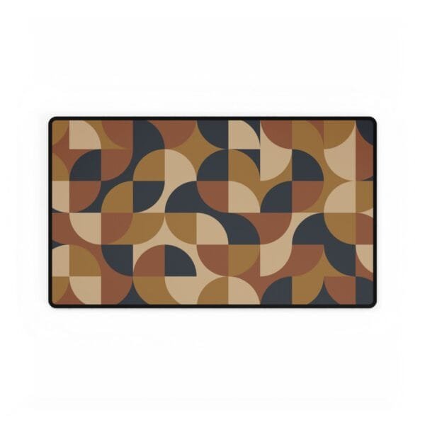 Retro Geometric Desk Mat Large Mouse Pad with Mid Century Modern Pattern in Earth Tones for Home Office or Gaming Setup - Image 9